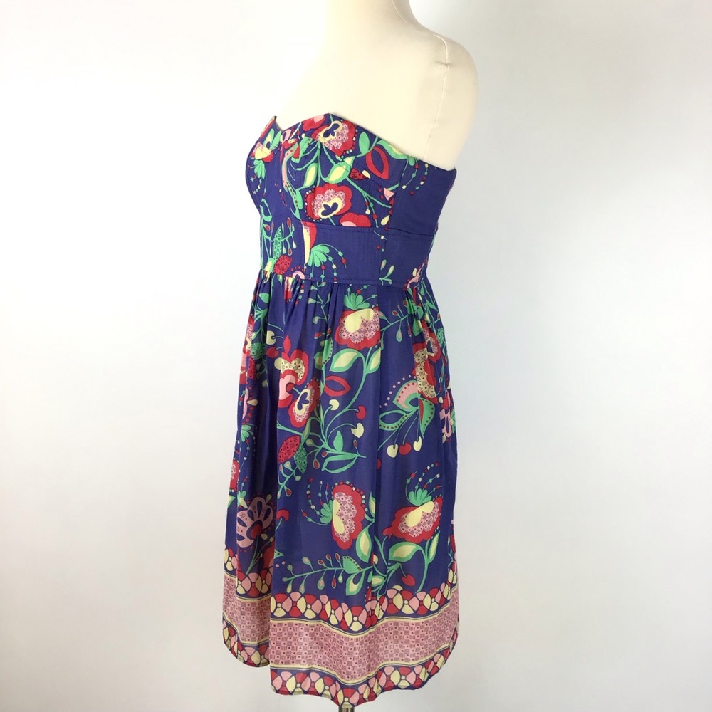 Shoshanna Lotus Strapless Silk Dress - Picture 2 of 8